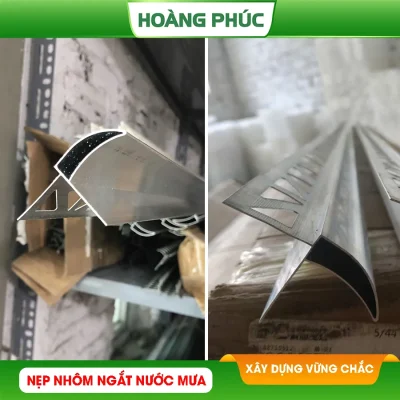 nẹp nhôm ngắt nước mỏ 3cm Hoàng Phúc chống nước chảy ngược hiệu quả