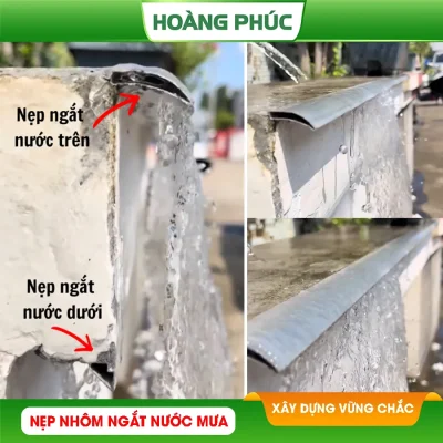 Nẹp nhôm ngắt nước mưa Hoàng Phúc mỏ 2cm