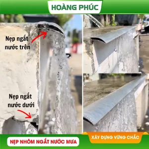 Nẹp nhôm ngắt nước mưa Hoàng Phúc mỏ 2cm