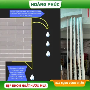 nẹp nhôm ngắt nước mưa Hoàng Phúc giúp cắt dòng nước chống thấm tường ngoài