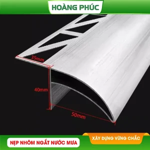Kích thước nẹp nhôm ngắt nước mưa mỏ 5cm